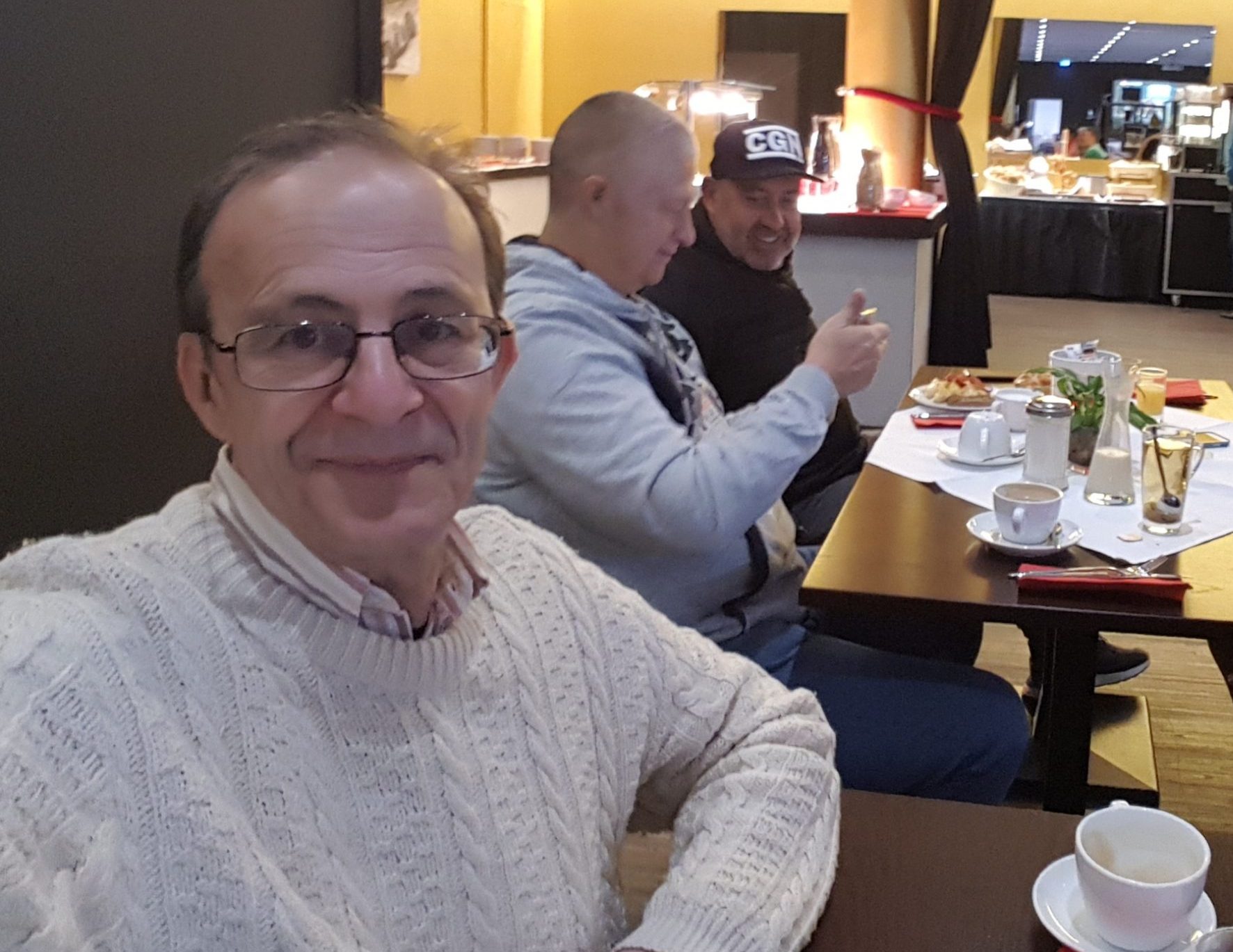Beim Frühstück mit Joschi Haunsperger und Ralf Schmitz